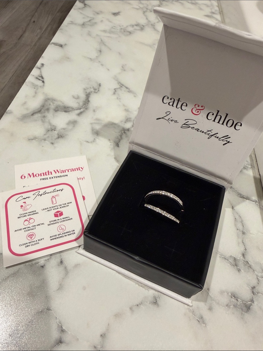 Cate & Chloe White Crystal Hoop Earrings